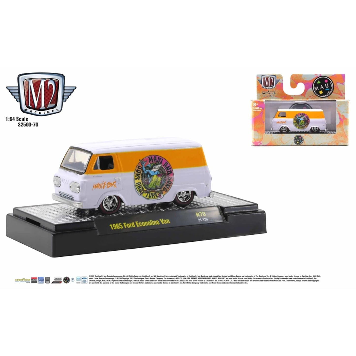 M2 Machines - 1965 Ford Econoline Van *MAUI & SONS* - Auto-Thentics 70