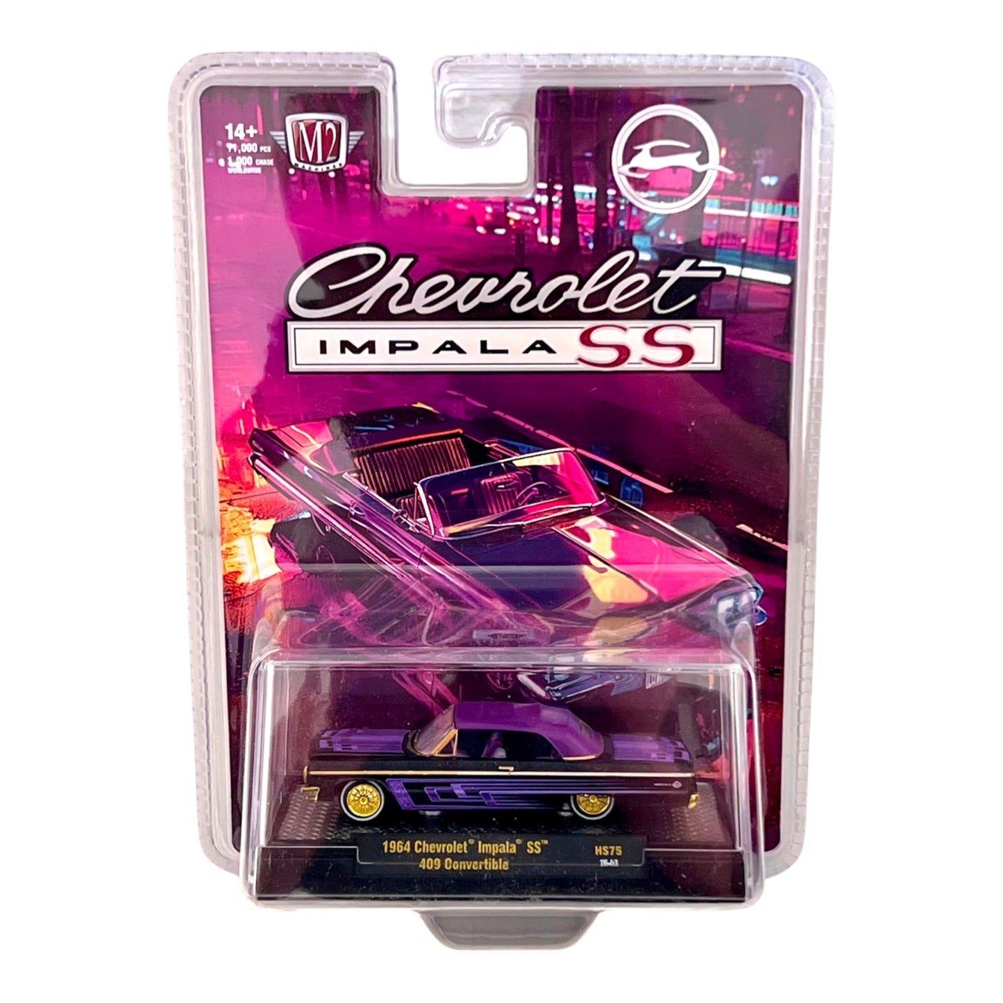M2 Machines - 1964 Chevrolet Impala SS 409 Convertible, purple/black - Chase Car