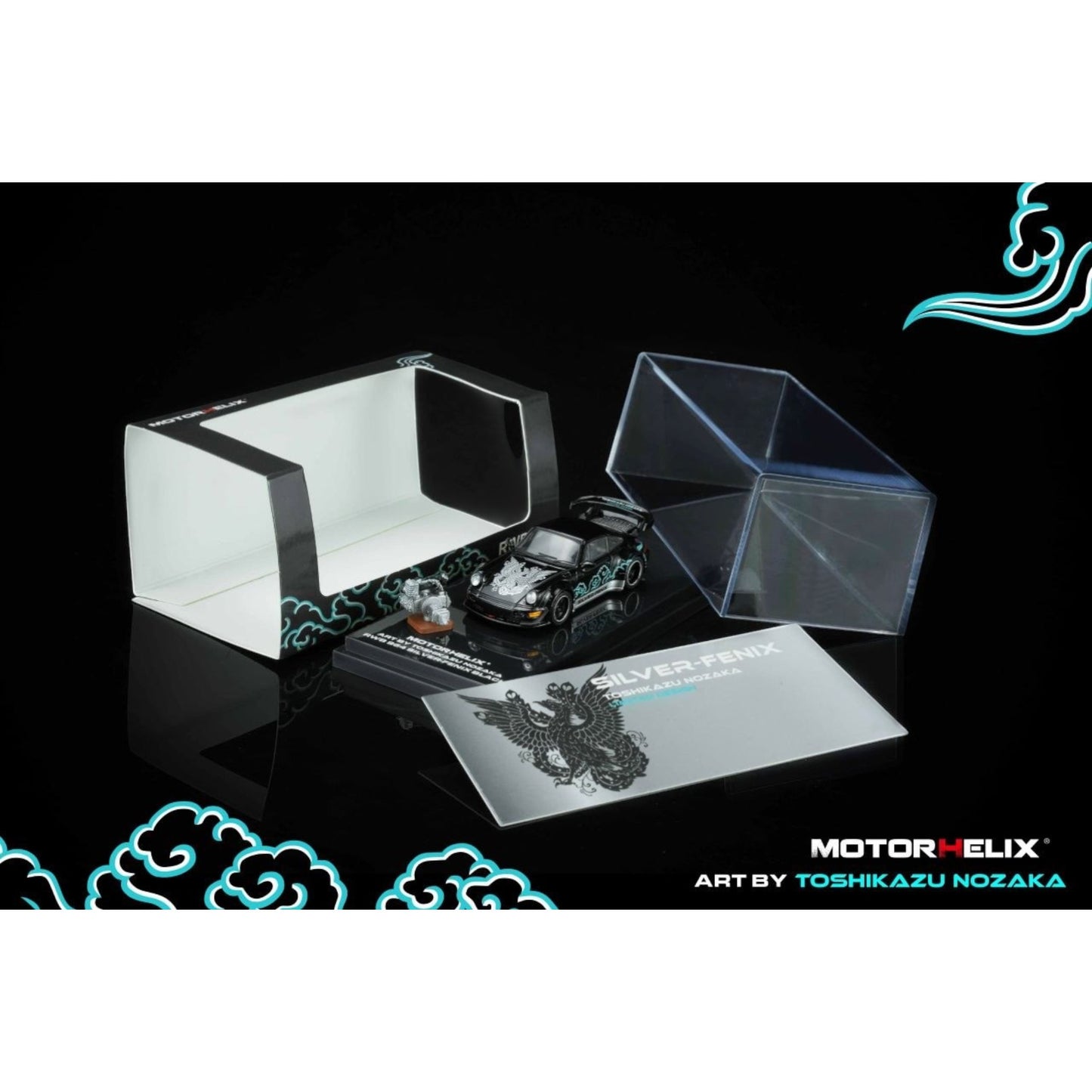 Motorhelix - Pre-Order - RWB964 Black/Silver-Fenix with Engine Display - M62102