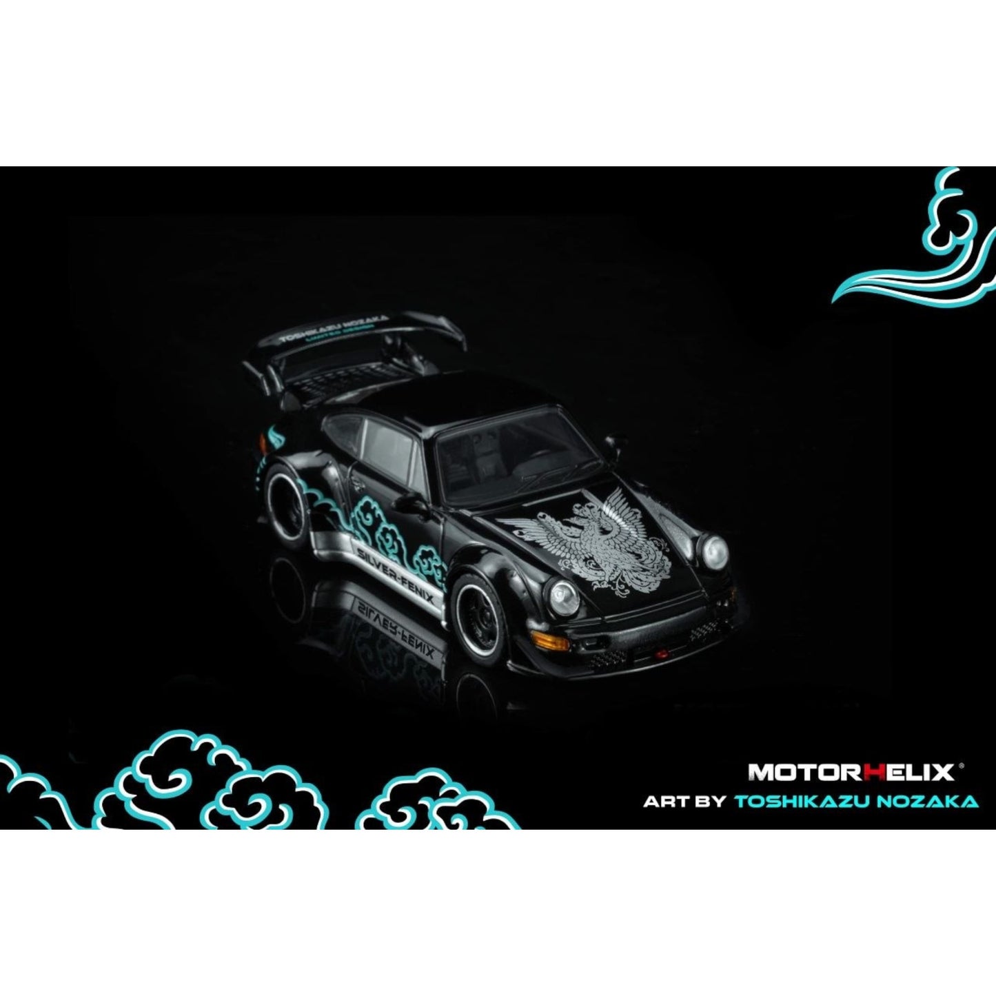 Motorhelix - Pre-Order - RWB964 Black/Silver-Fenix with Engine Display - M62102