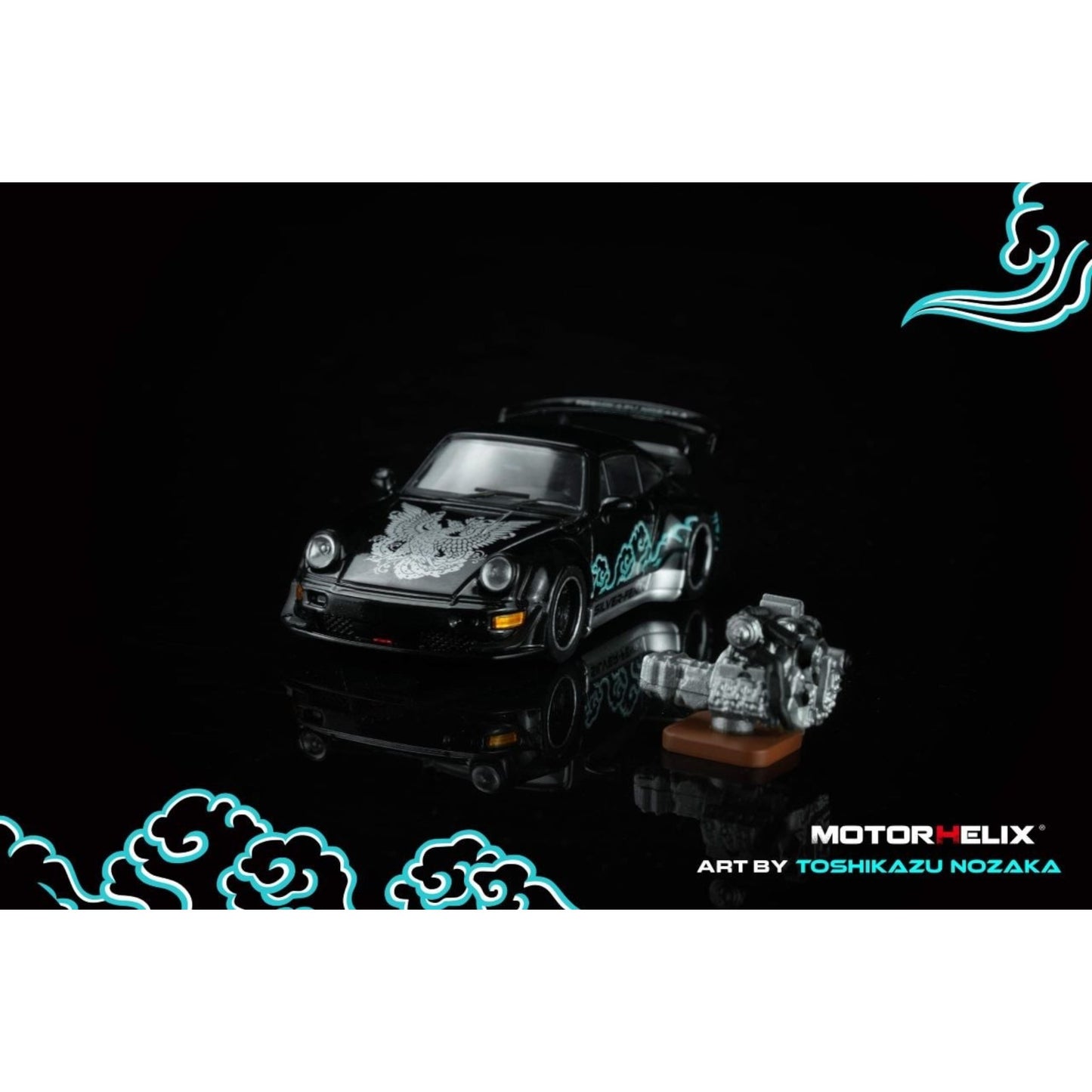 Motorhelix - Pre-Order - RWB964 Black/Silver-Fenix with Engine Display - M62102