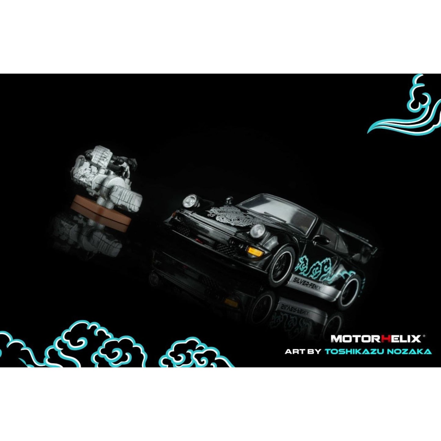 Motorhelix - Pre-Order - RWB964 Black/Silver-Fenix with Engine Display - M62102