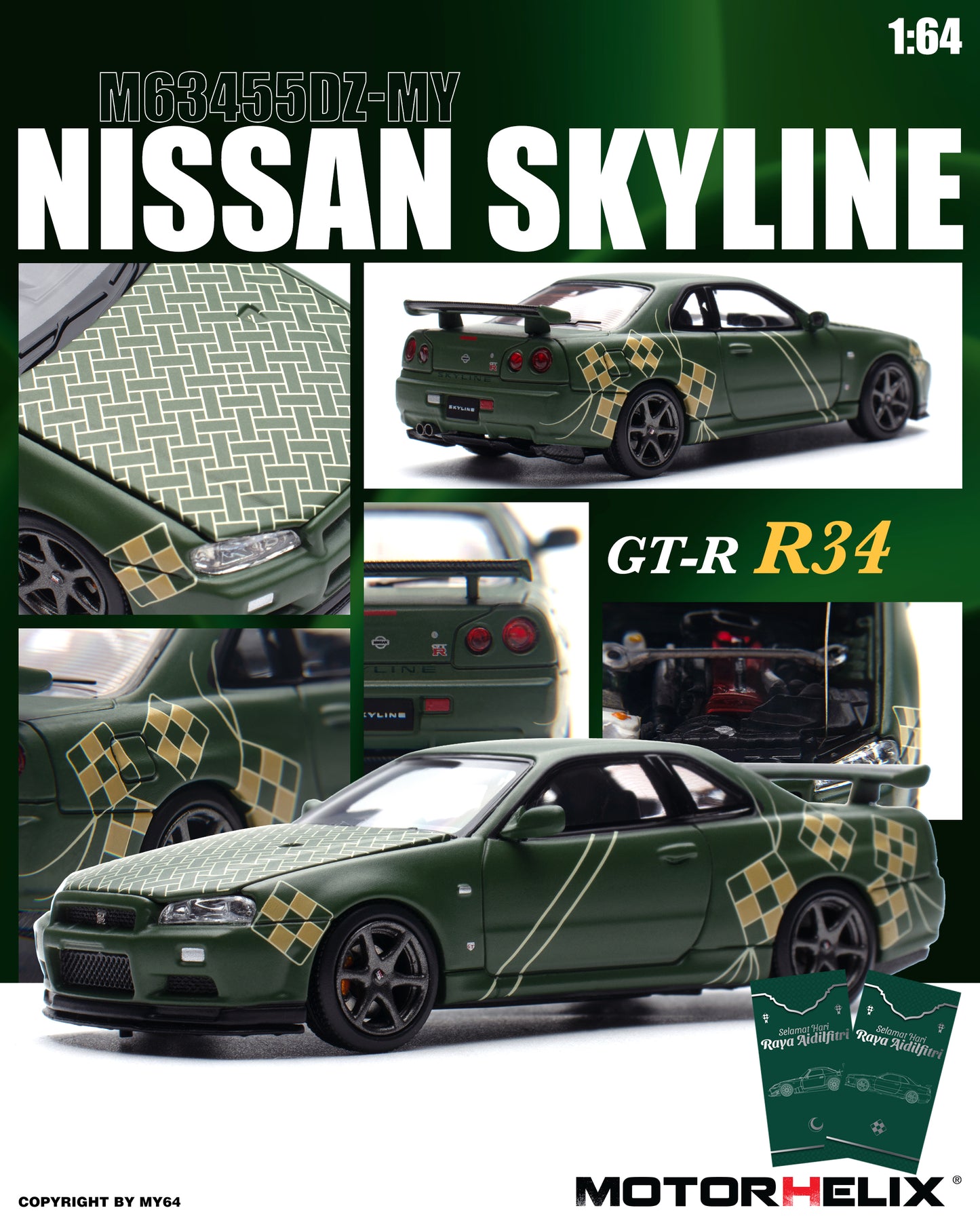 Motorhelix - Nissan Skyline GT-R (R34) Customized Hari Raya Special - M6455DZ-MY