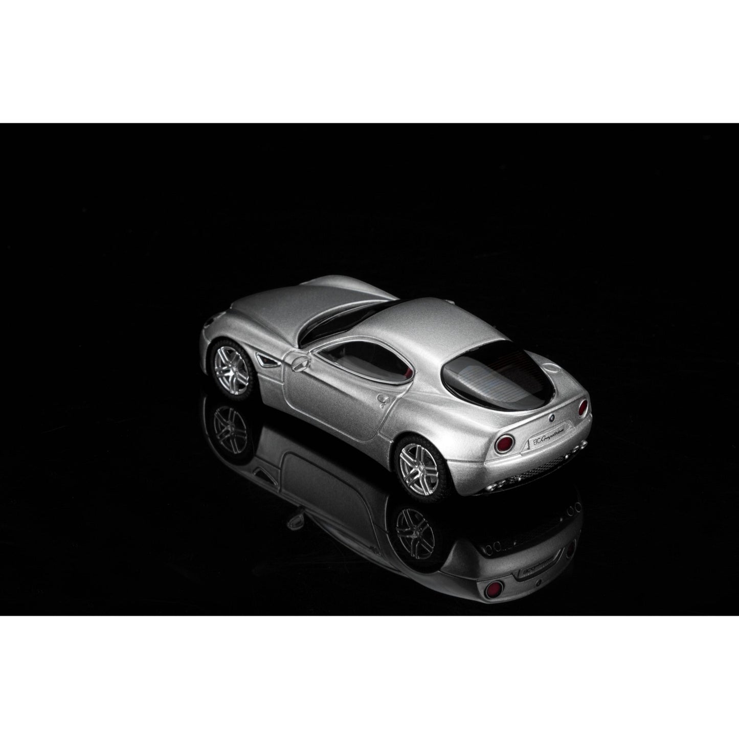 Motorhelix - Pre-Order - Alfa Romeo 8C Competizione 2008, Metallic Black - Grigio Nuvolari (Silver) - M69057