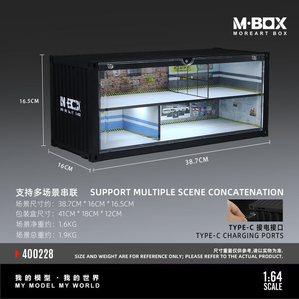 MBox - Pre-Order - Double-Layer Repair Workshop Container-Diorama mit Beleuchtung - MB400228