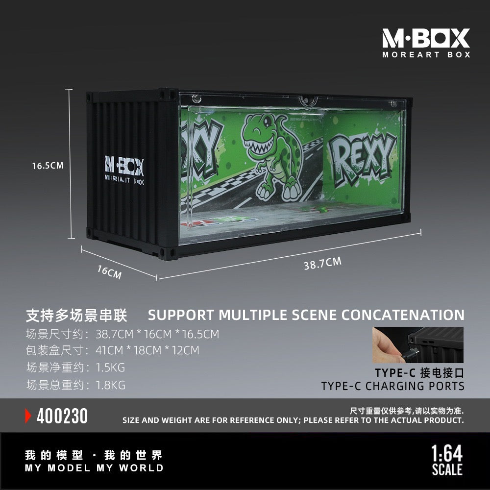 MBox - Pre-Order - Dinosaur Painted Container Scene Diorama, green - MB400230