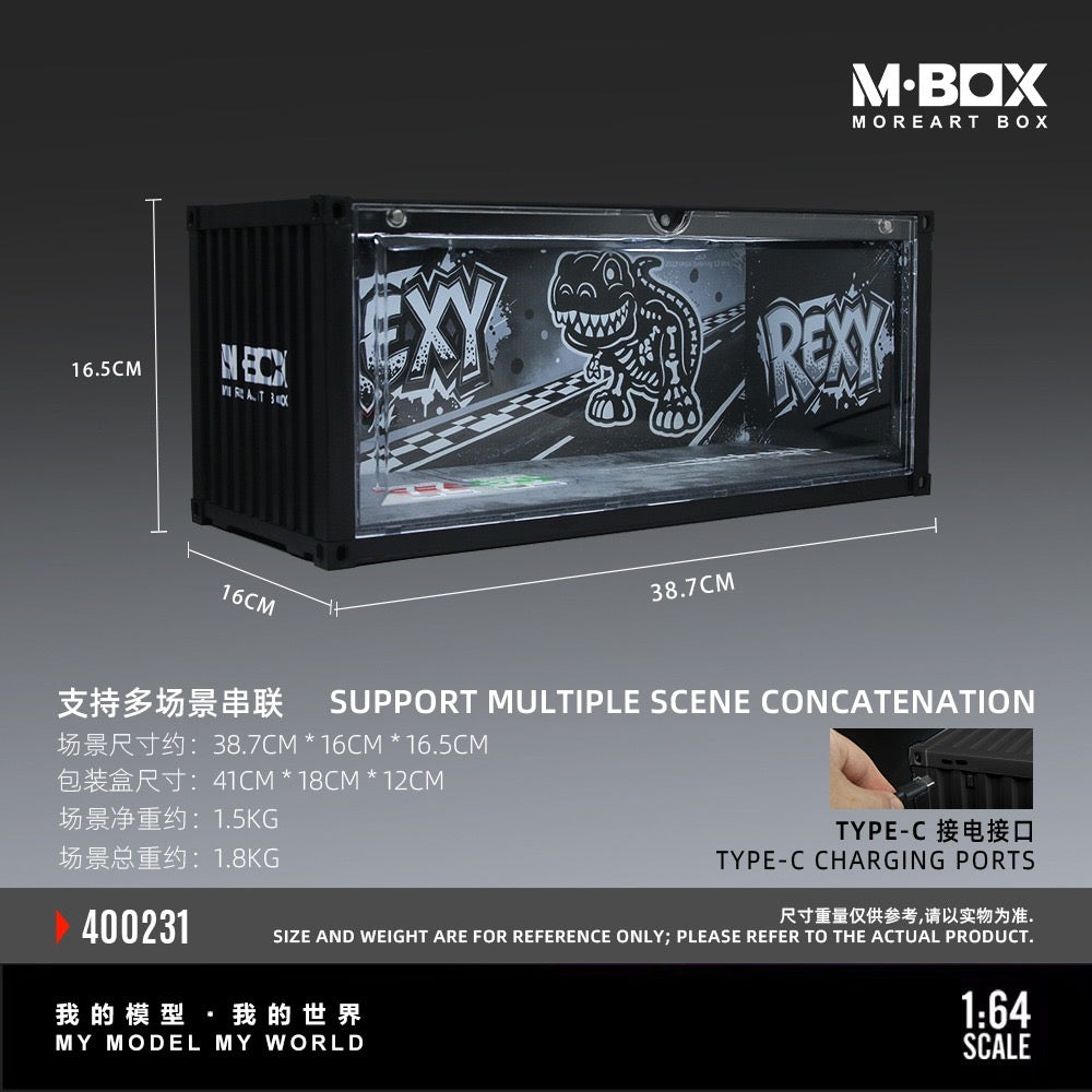 MBox - Pre-Order - Dinosaur Painted Container Scene Diorama, black - MB400231