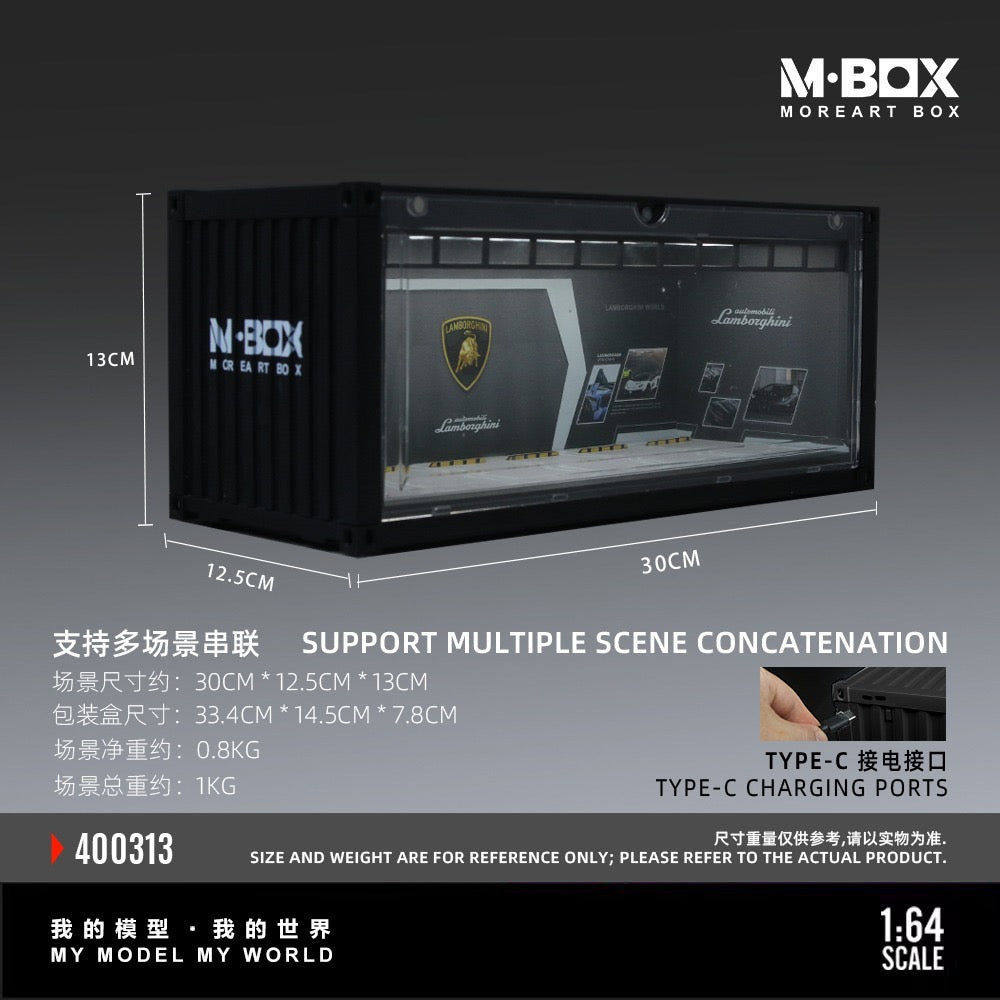 MBox - Pre-Order - Lamborghini Container Model Storage Diorama mit Beleuchtung - MB400313