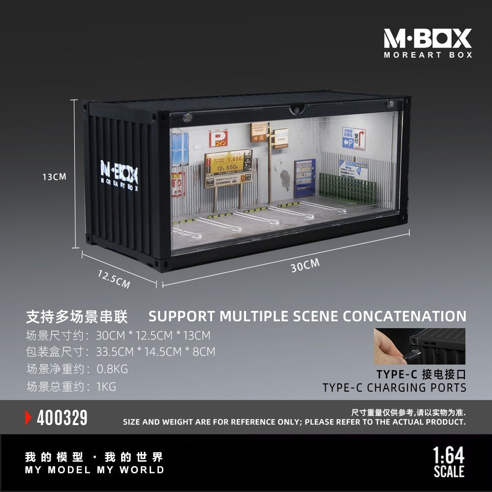 Pre-Order bis 09.06.2026 - MBox - Container Model Storage Diorama - Parking Scene - mit Beleuchtung - MB400329