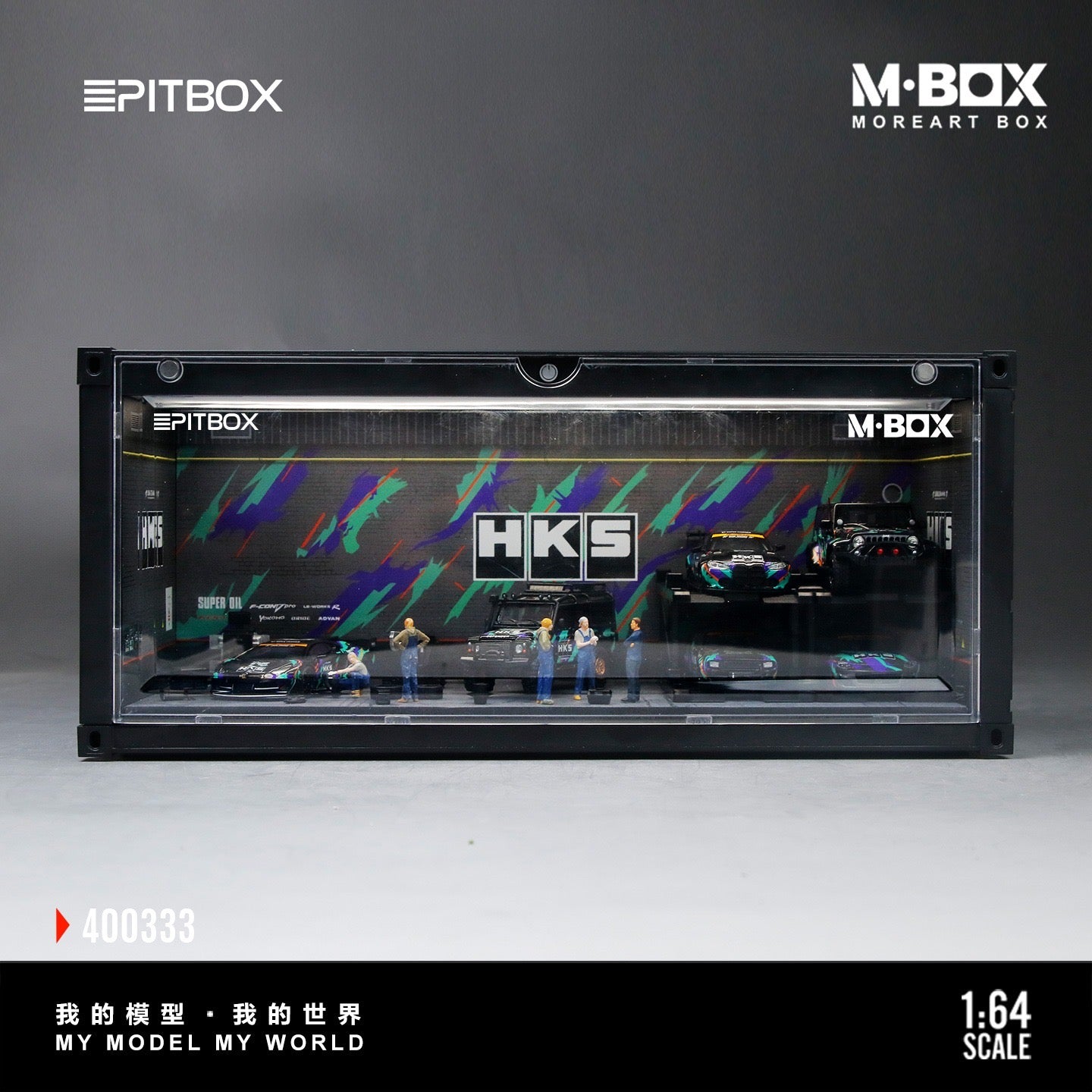 MBox - Pre-Order - HKS Maintenance Containre Diorama mit Beleuchtung und Zubehör - MB400333