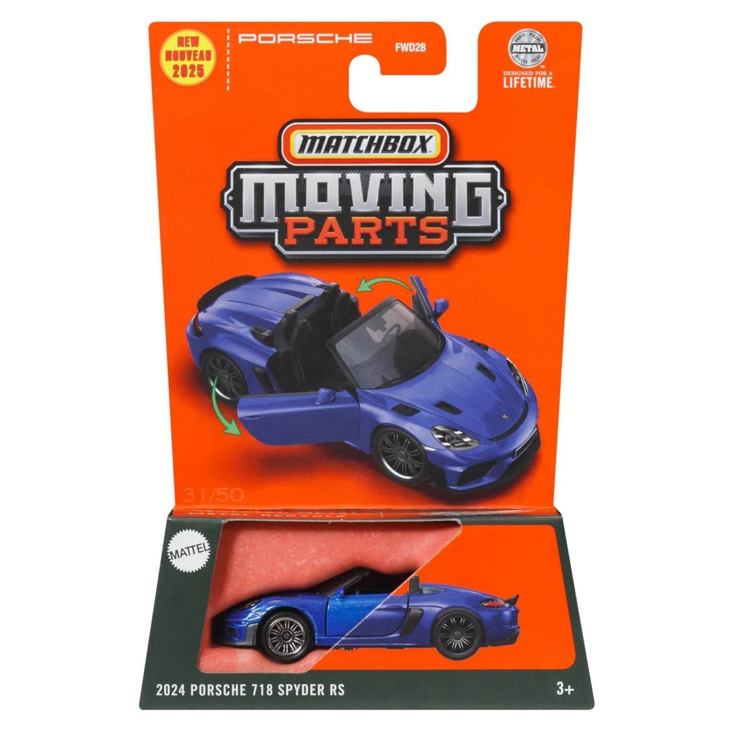 Matchbox 2025 - Moving Parts - 2024 Porsche 718 Spyder RS - JBW72