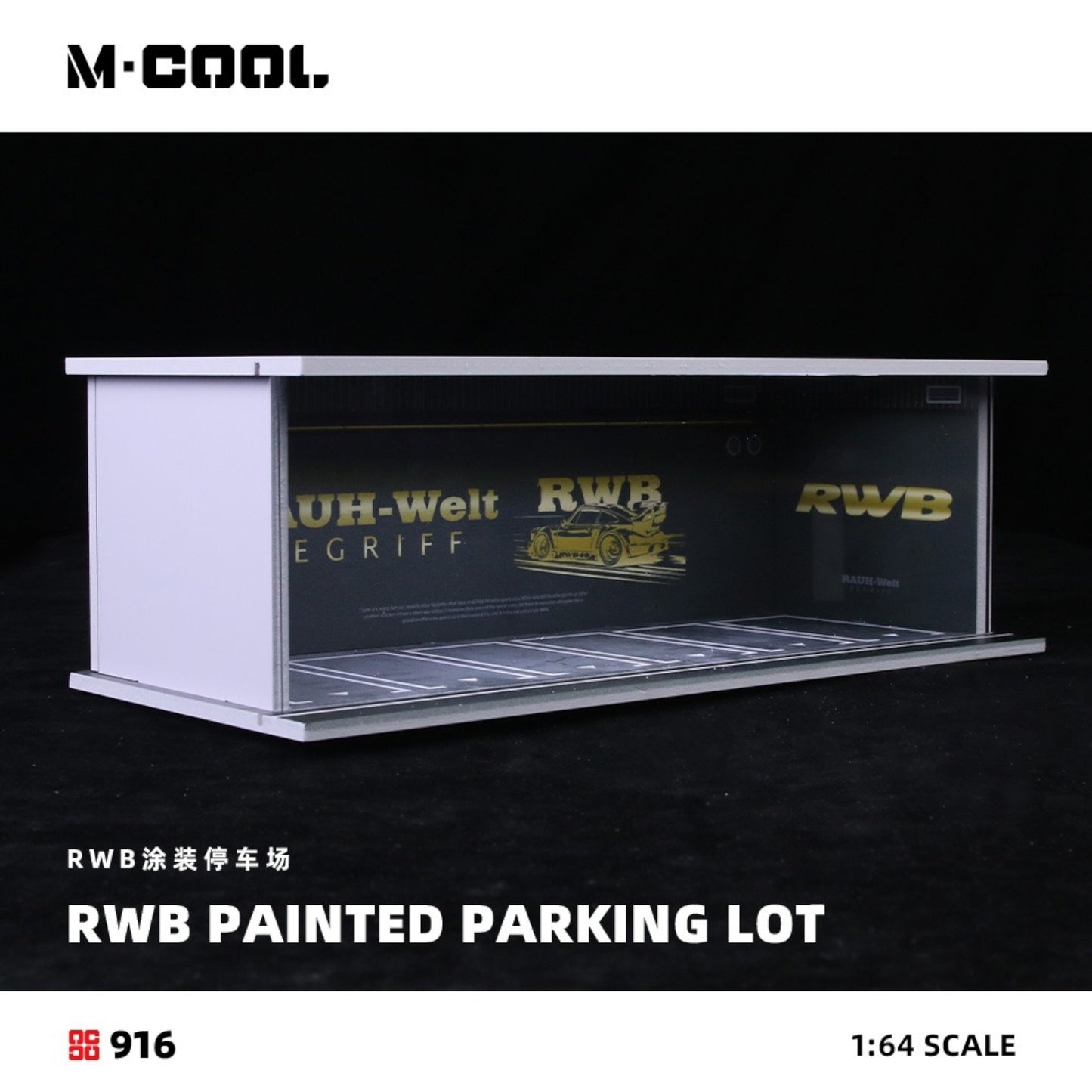 Pre-Order bis 16.09.2025 - M-Cool - Parking Diorama RWB-Rauh Welt, mit Beleuchtung - MC914916