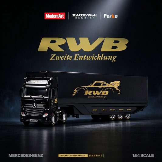 ModernArt - Pre-Order - Mercedes Wingspan Dropside Semi-Trailer Transporter RWB - MD648703