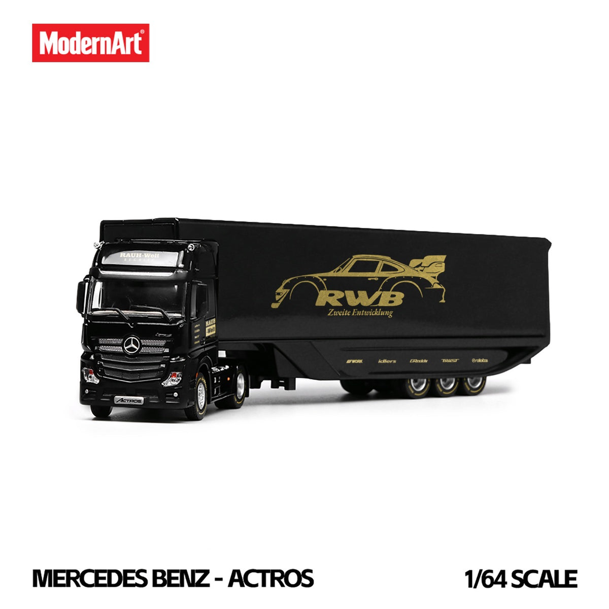 ModernArt - Pre-Order - Mercedes Wingspan Dropside Semi-Trailer Transporter RWB - MD648703