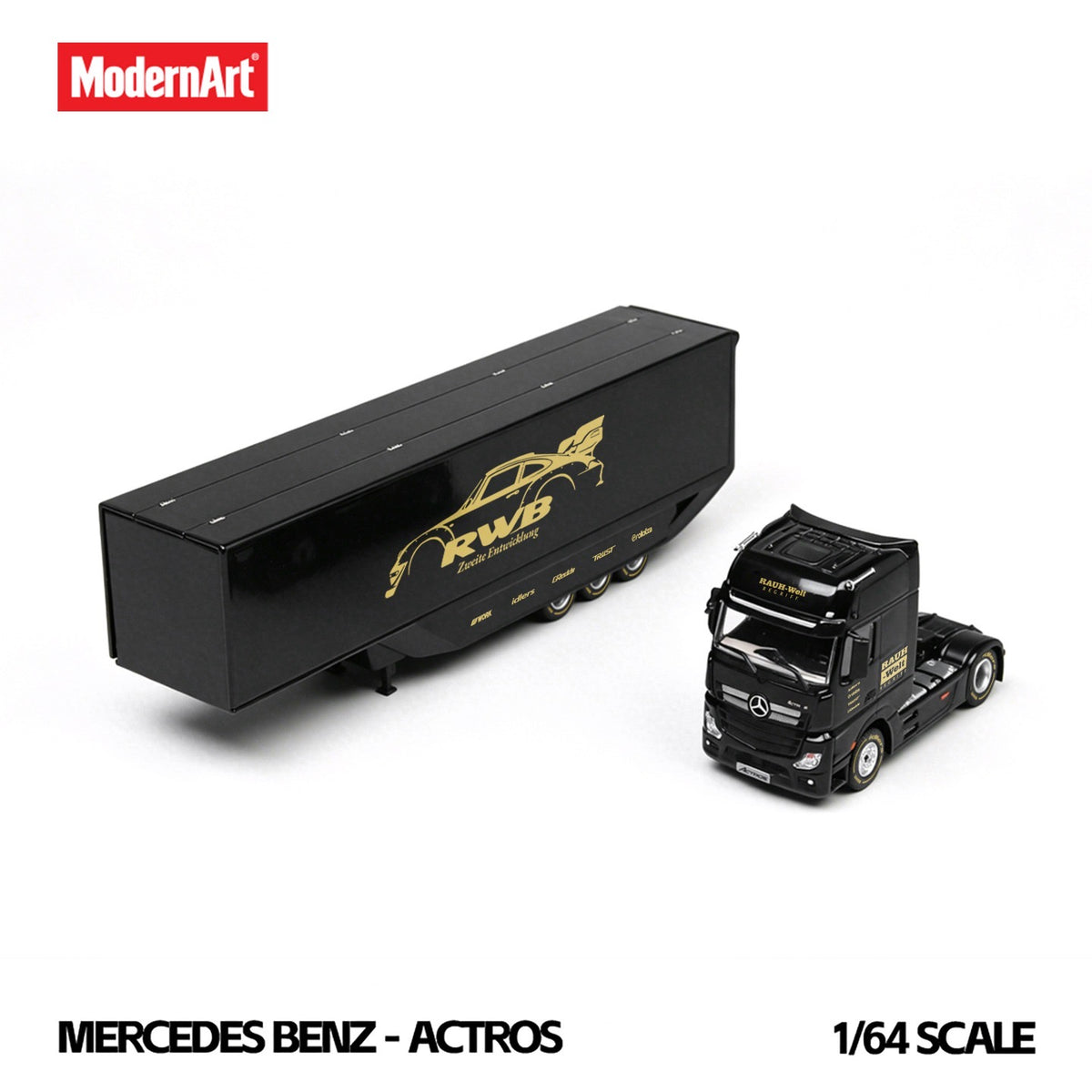 ModernArt - Pre-Order - Mercedes Wingspan Dropside Semi-Trailer Transporter RWB - MD648703