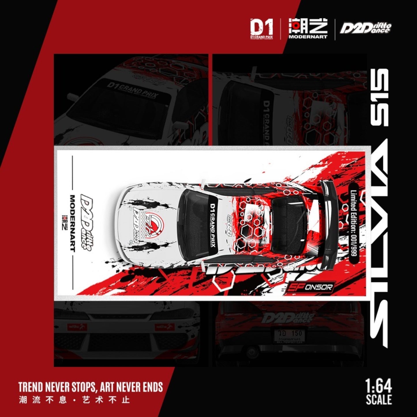 ModernArt & D2D - Pre-Order - Drift Club SILVA S15 D2D Drift - MD800601