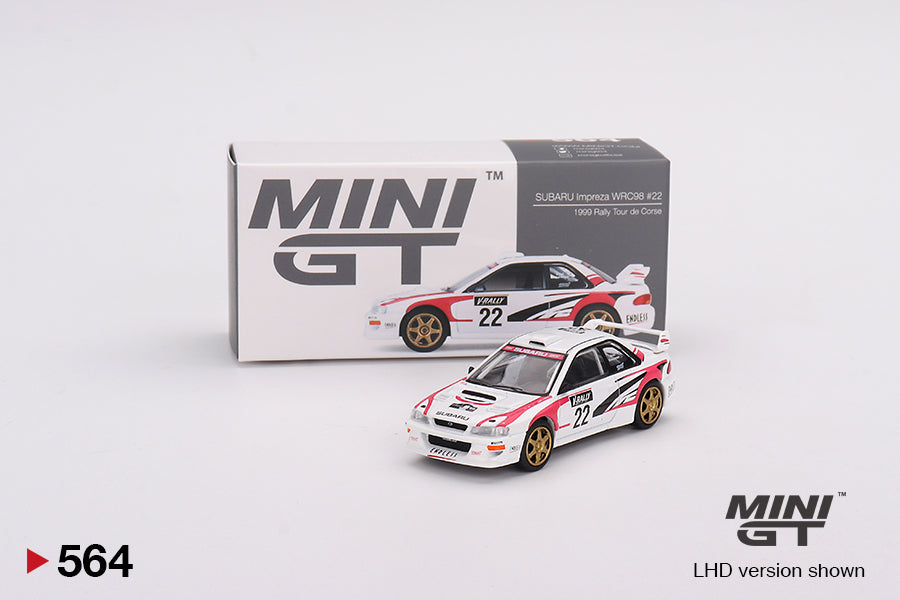 Mini GT - SUBARU Impreza WRC98 1999 Rally Tour de Corse #22 - MGT00564 (LHD) - 1:64