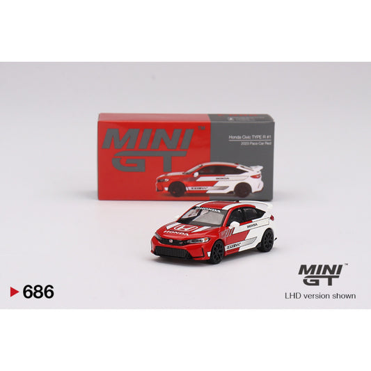 Mini GT - Honda Civic TYPE R 2023 Pace Car Red - MGT00686 (LHD) - 1:64