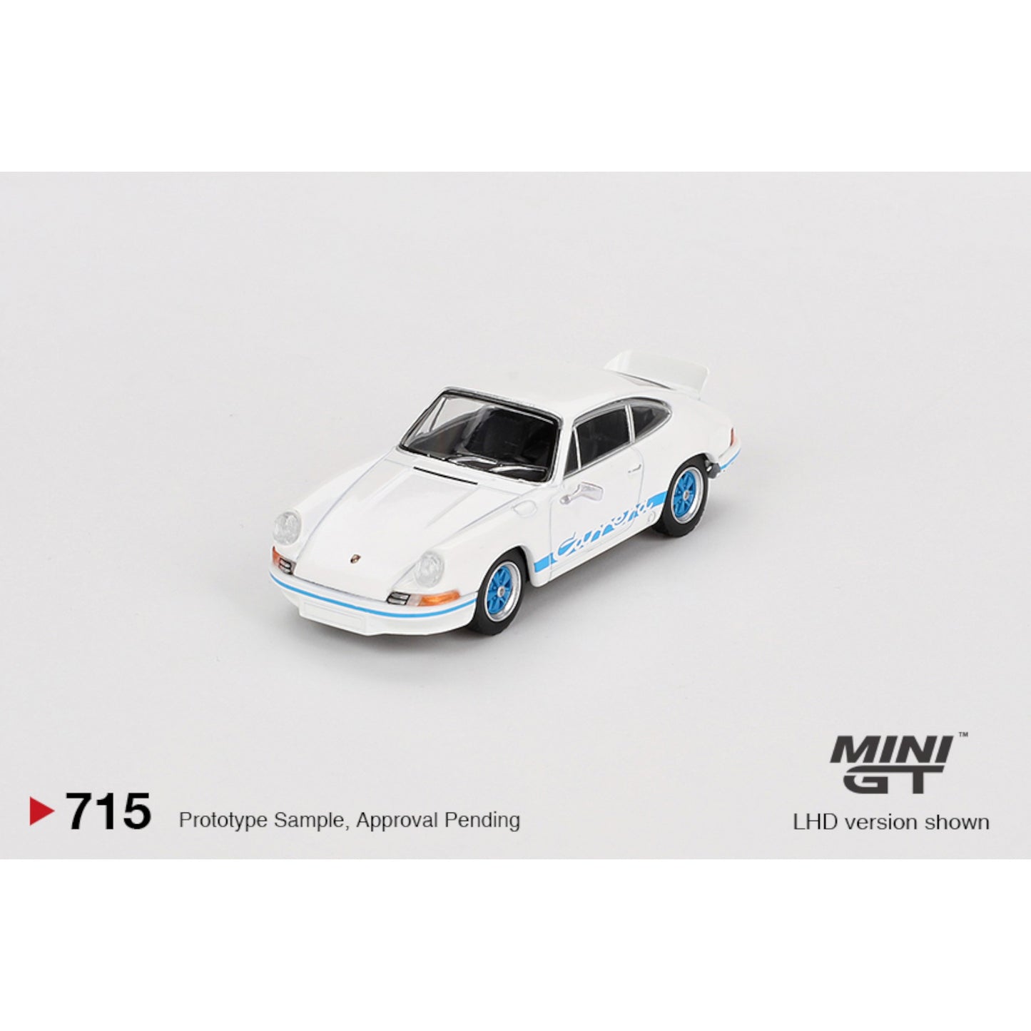 Mini GT - Porsche 911 Carrera RS 2.7 Grand Prix White with Blue Livery - MGT00715 (LHD) - 1:64