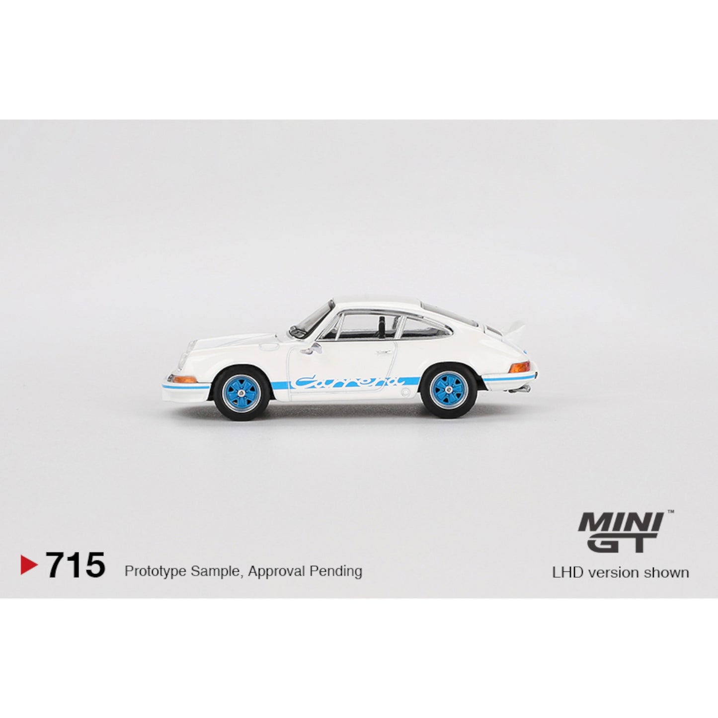 Mini GT - Porsche 911 Carrera RS 2.7 Grand Prix White with Blue Livery - MGT00715 (LHD) - 1:64