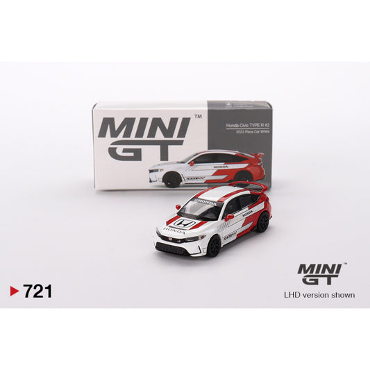 Mini GT - Honda Civic Type R #2 2023 Pace Car White - MGT00721 (LHD) - 1:64