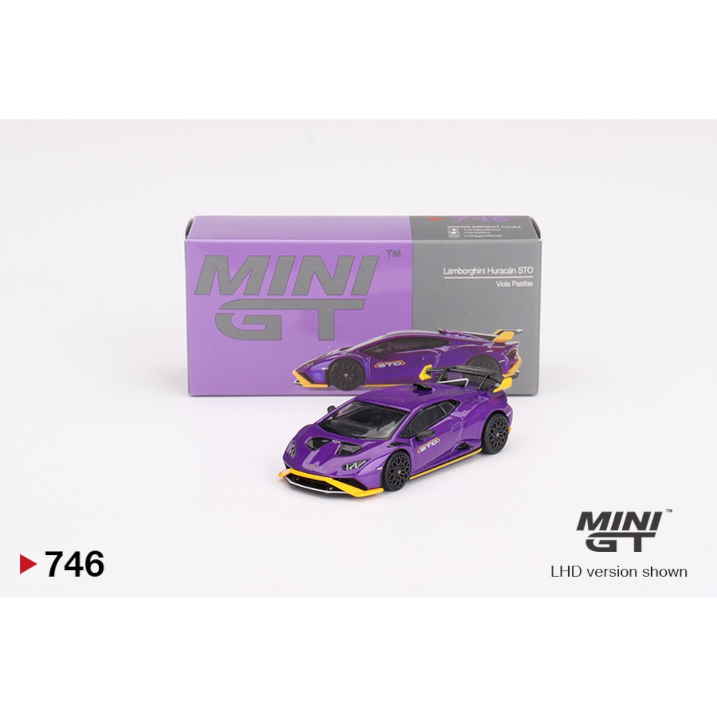 Mini GT - LAMBORGHINI HURACAN STO PURPLE - MGT00746 (LHD) - 1:64