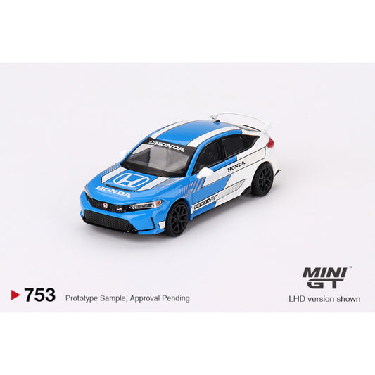 Mini GT - HONDA CIVIC TYPE R BLUE #3 PACE CAR  - MGT00753 (LHD) - 1:64