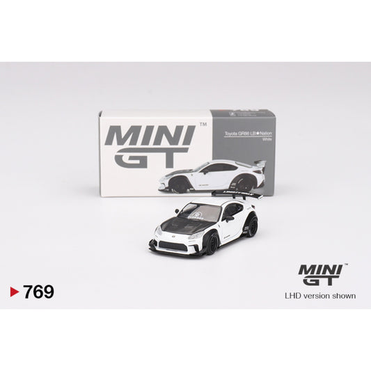 Mini GT - Toyota GR86 LB★Nation White - Liberty Walk - MGT00769 (LHD) - 1:64