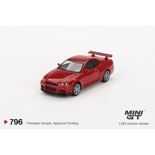 Mini GT - Nissan Skyline GT-R (R34) V-Spec Active Red - MGT00796 (RHD)