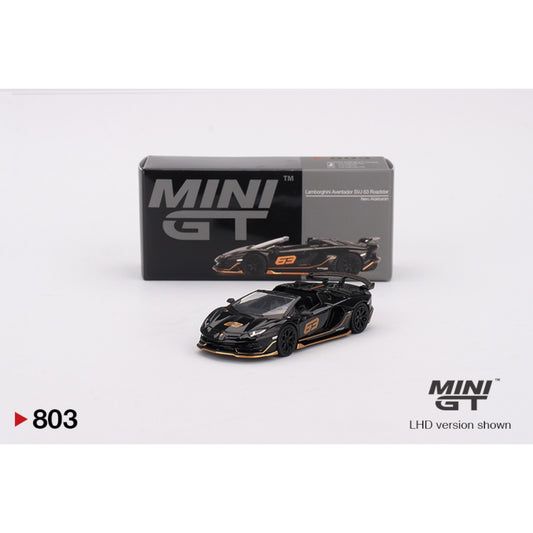 Mini GT - Lamborghini Aventador SVJ 63 Roadster Nero Aldebaran - MGT00803 (LHD) - 1:64