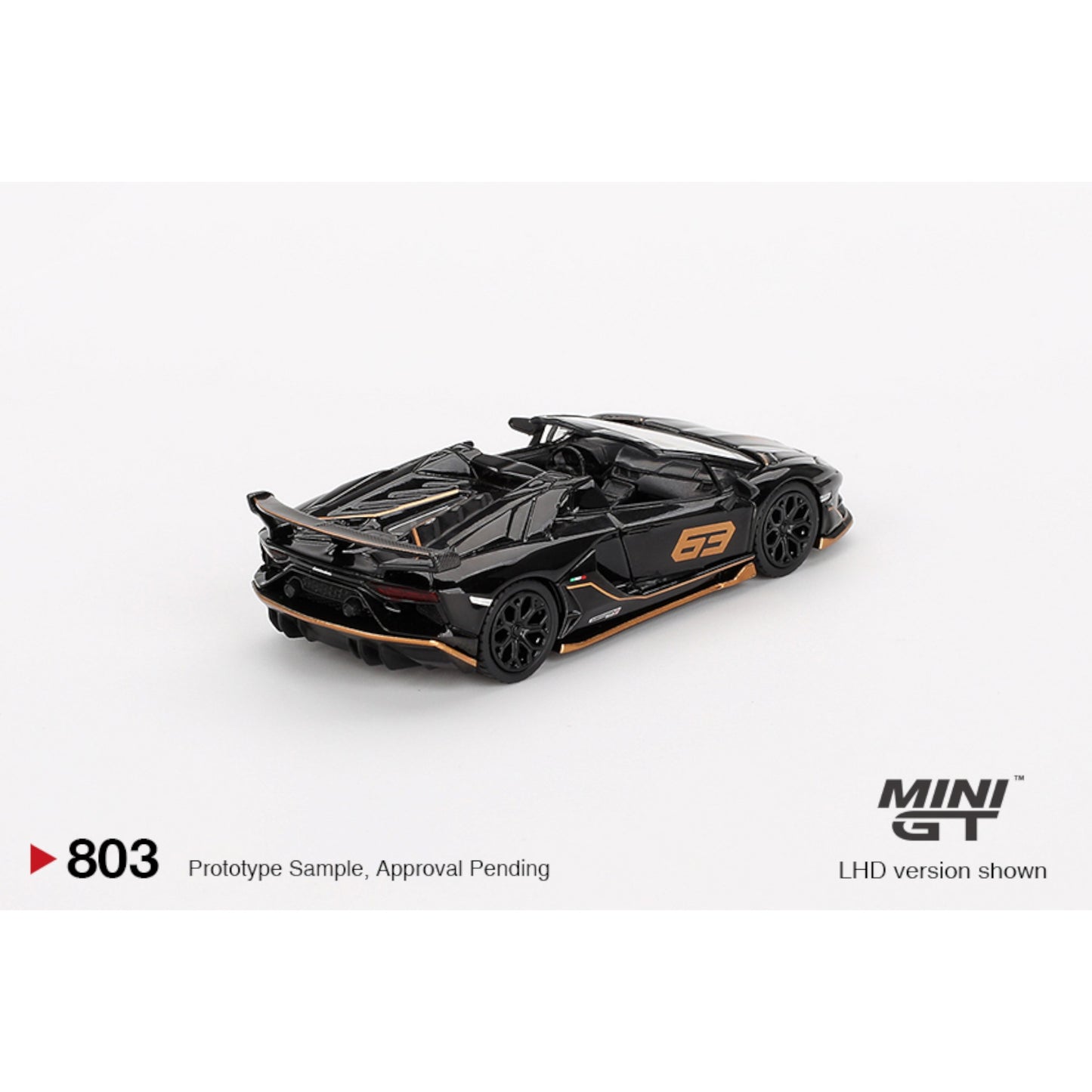 Mini GT - Lamborghini Aventador SVJ 63 Roadster Nero Aldebaran - MGT00803 (LHD) - 1:64