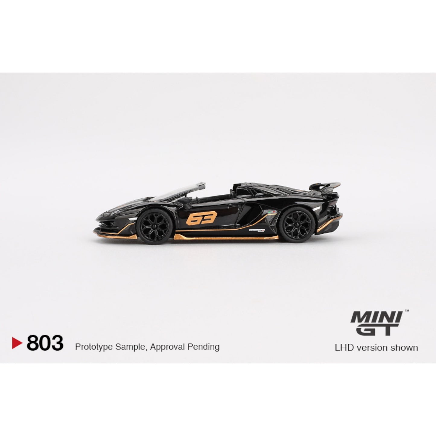 Mini GT - Lamborghini Aventador SVJ 63 Roadster Nero Aldebaran - MGT00803 (LHD) - 1:64