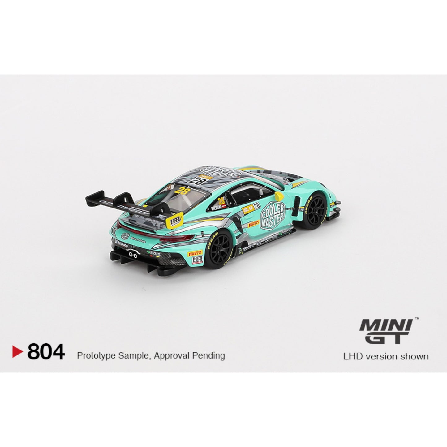 Mini GT - Pre-Order - Porsche 911 GT3 R #28 HubAuto Racing 2023 FIA GT World Cup 70th Macau Grand Prix - MGT00804 (LHD) - 1:64