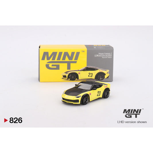 Mini GT - Nissan Z LB★NATION WORKS Ikazuchi Yellow - MGT00826 (LHD)