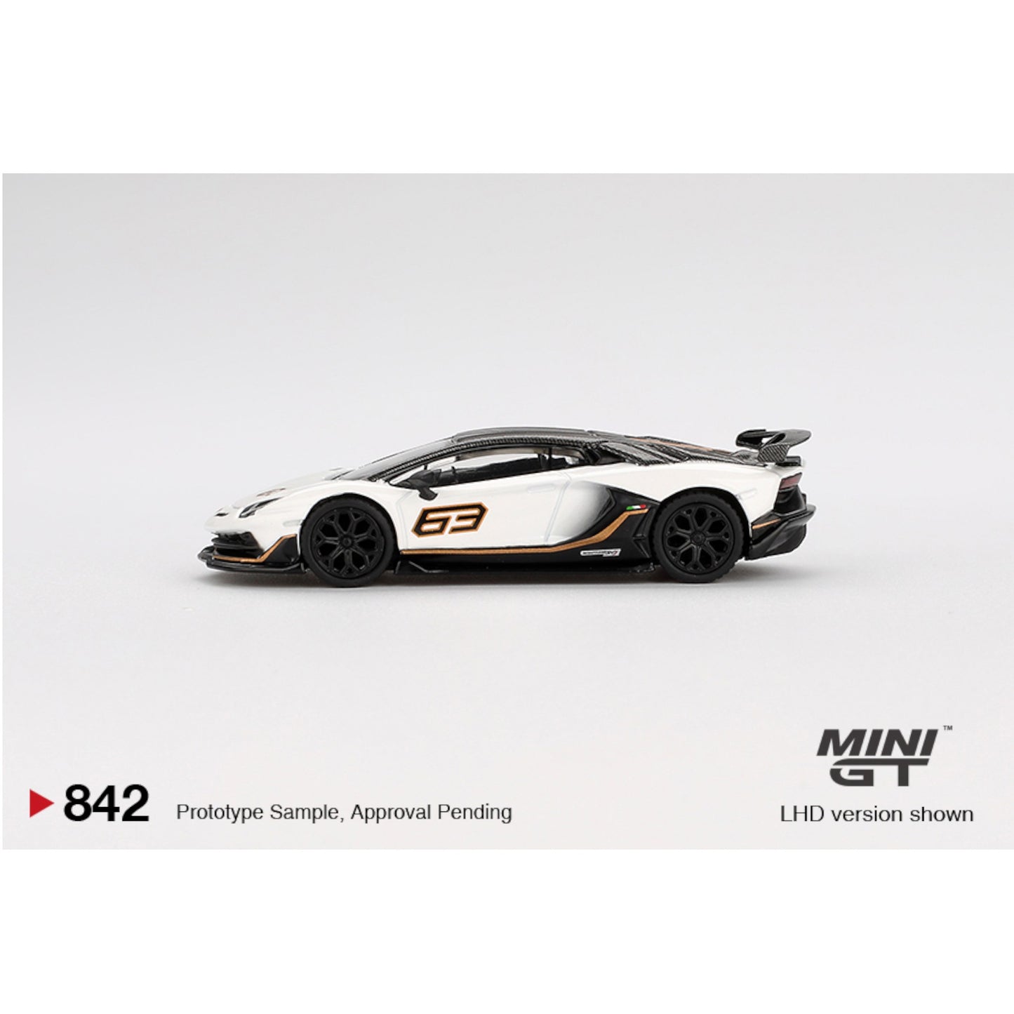 Mini GT - Pre-Order - Lamborghini Aventador SVJ 63  Bianco Asopo - MGT00842 (LHD)