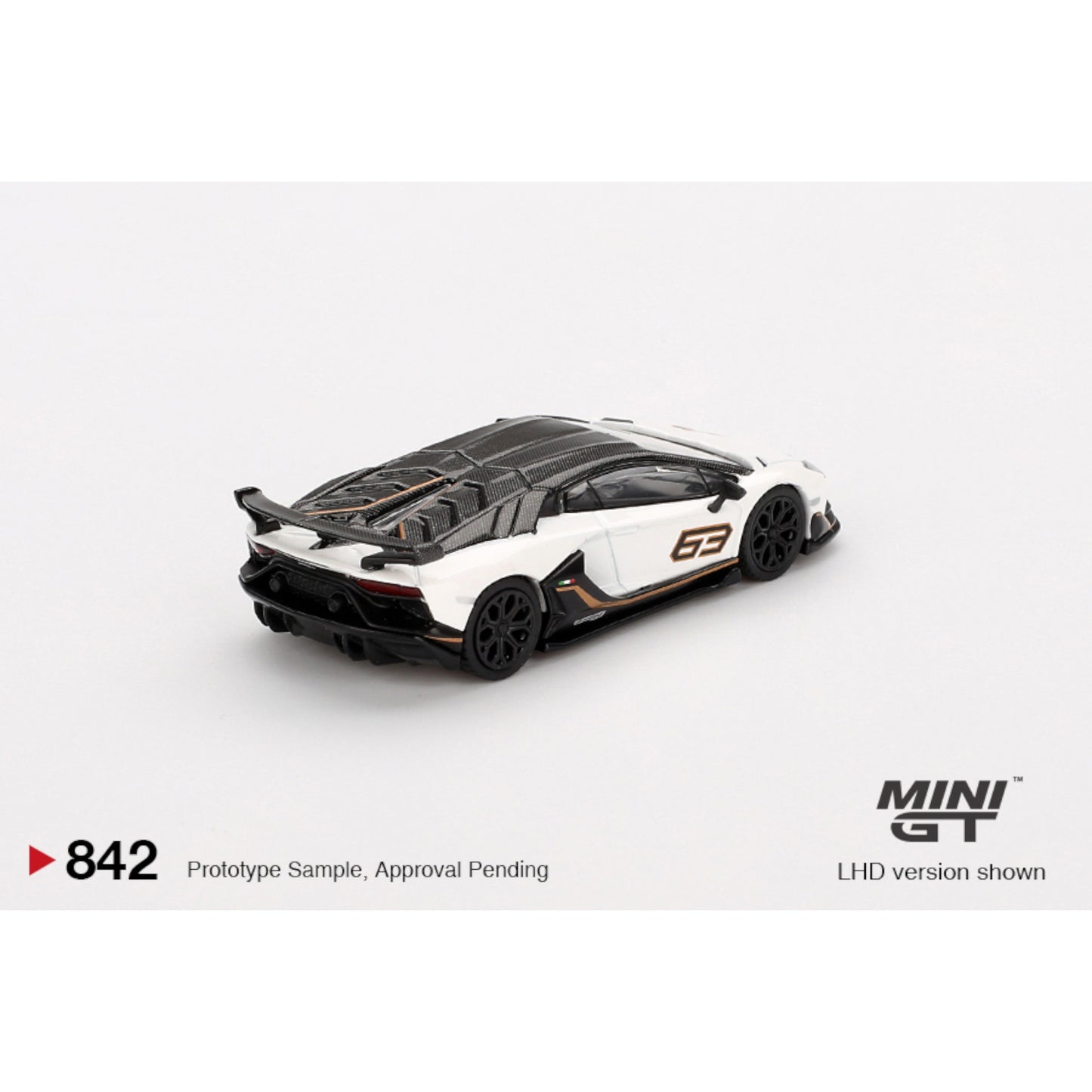 Mini GT - Pre-Order - Lamborghini Aventador SVJ 63  Bianco Asopo - MGT00842 (LHD)