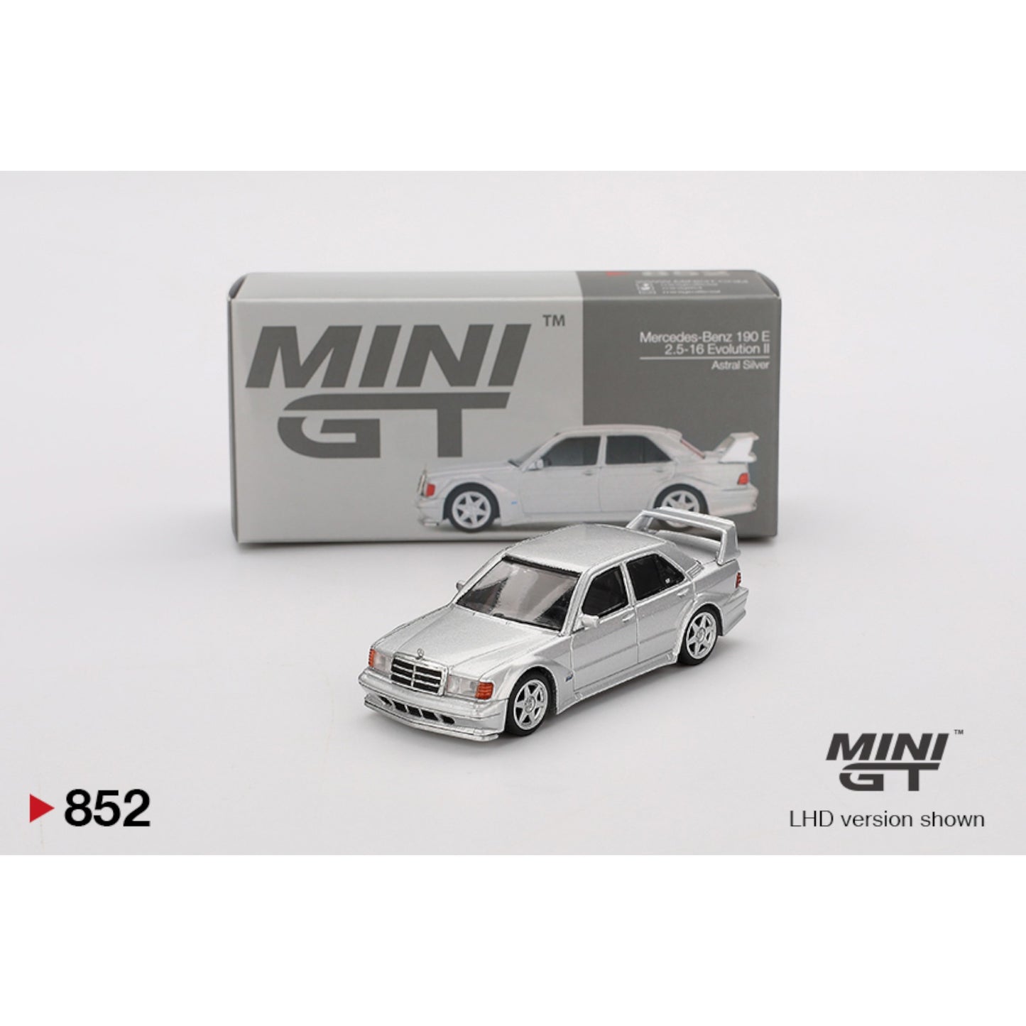 Mini GT - Mercedes-Benz 190E 2.5-16 Evolution II Astral Silver - MGT00852 (LHD)