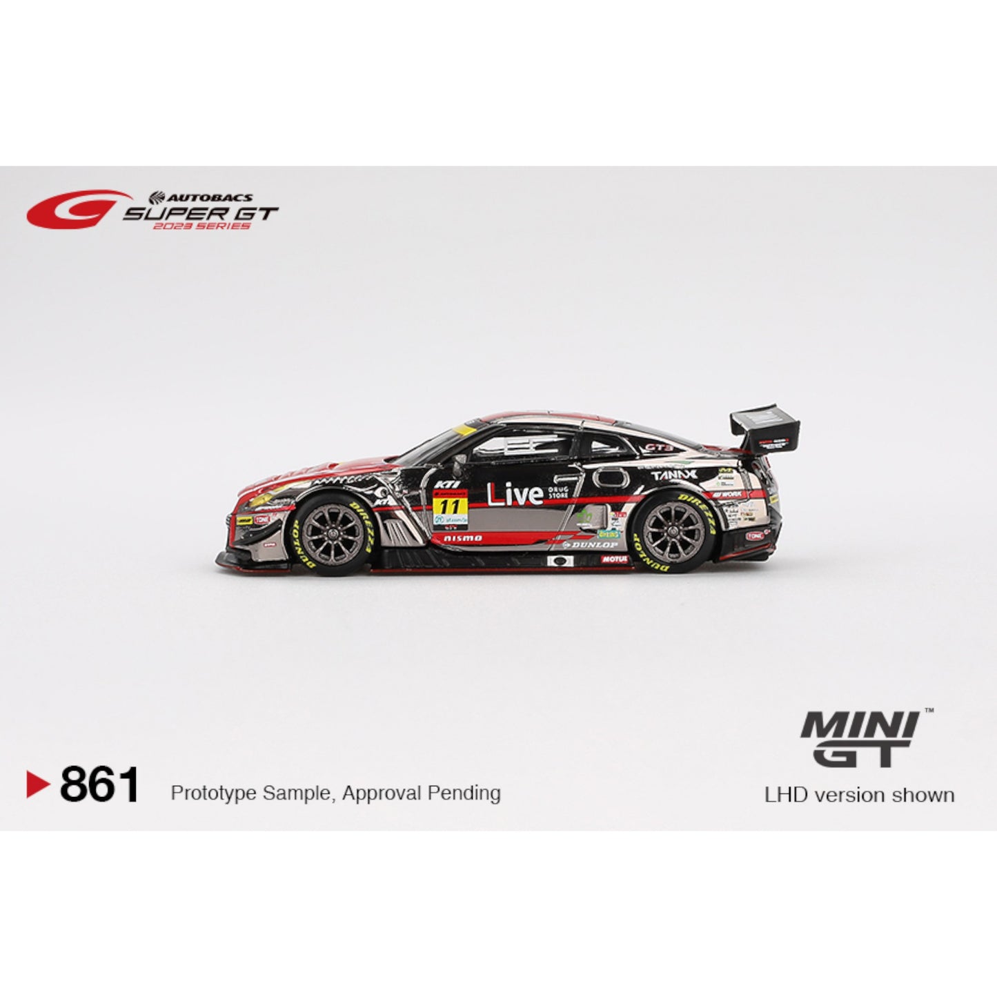 Mini GT - Nissan GT-R NISMO GT3 #11 "GAINER TANAX GT-R" GAINER  2023 SUPER GT SERIES- MGT00861