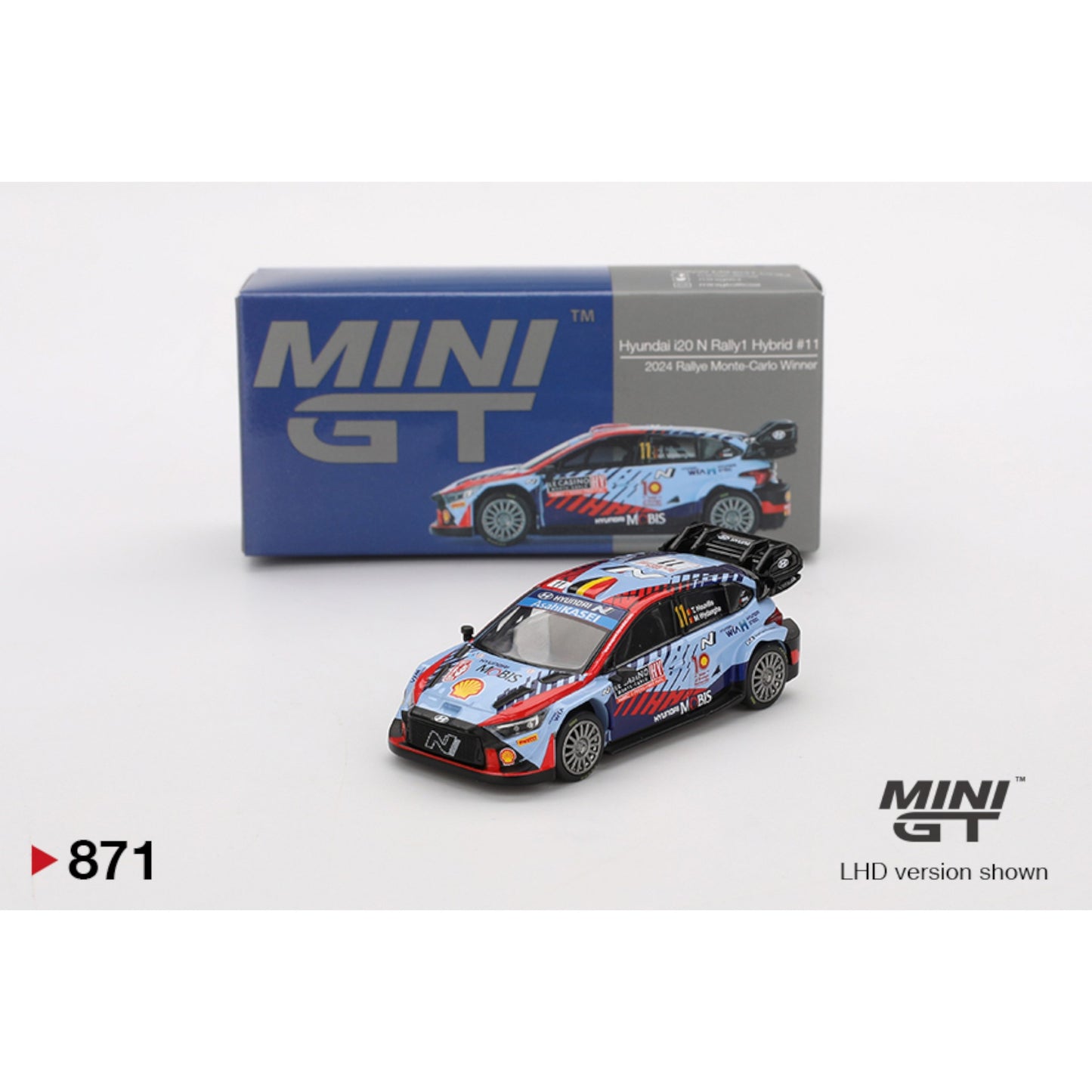 Mini GT - Hyundai i20 N Rally1 Hybrid #11 2024 Rallye Monte-Carlo Winner - MGT00871 (LHD)