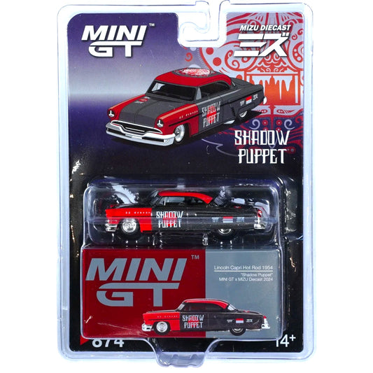 Mini GT X Mizu -  1954 Lincoln Capri Hot Rod Shadow Puppet, black/red - MGT00874