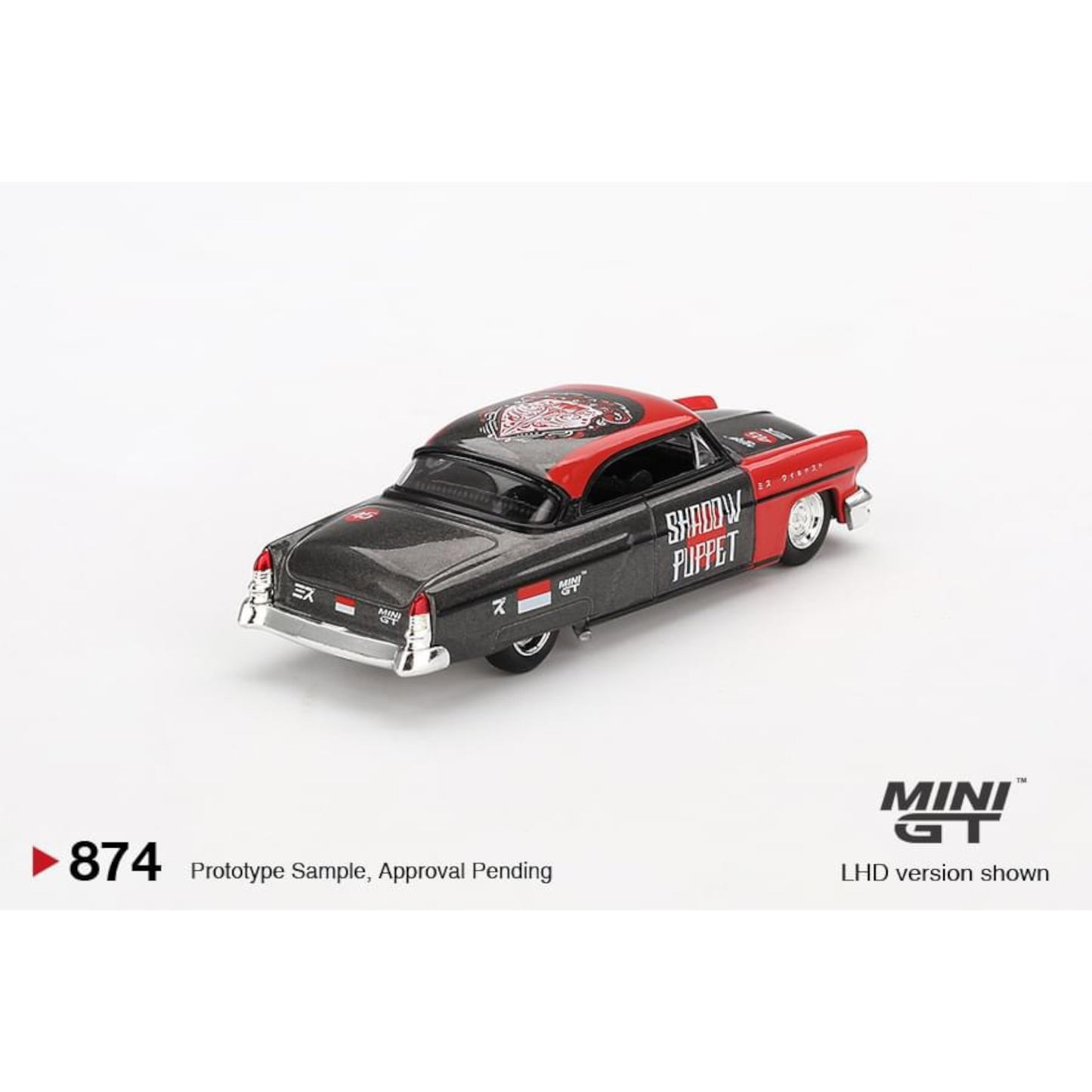 Mini GT X Mizu - Pre-Order - 1954 Lincoln Capri Hot Rod Shadow Puppet, black/red - MGT00874