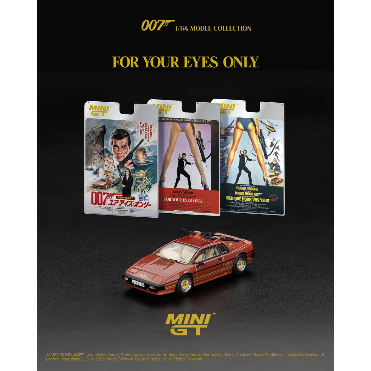 Mini GT - James Bond - Lotus Esprit Turbo Copper, Fire Metallic - For Your Eyes Only - China-English Blister - MGT00912-007ECH