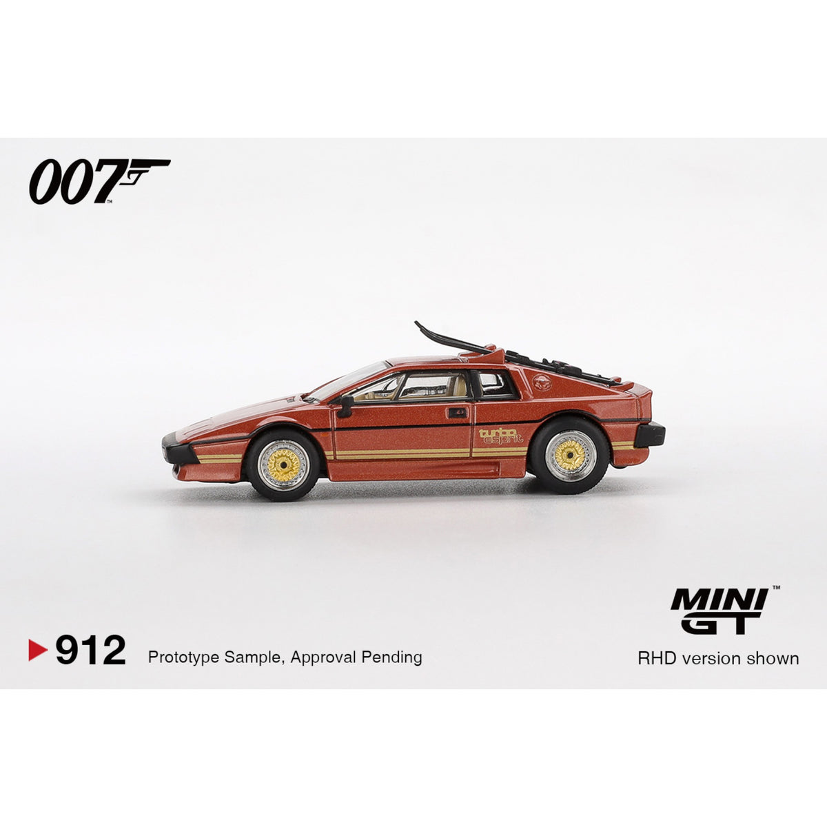 Mini GT - James Bond - Lotus Esprit Turbo Copper, Fire Metallic - For Your Eyes Only - China-English Blister - MGT00912-007ECH
