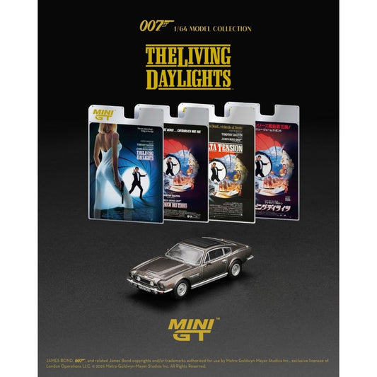 Mini GT - Pre-Order - James Bond -  Aston Martin V8 Vantage - The Living Daylights - MGT00916-007ECH