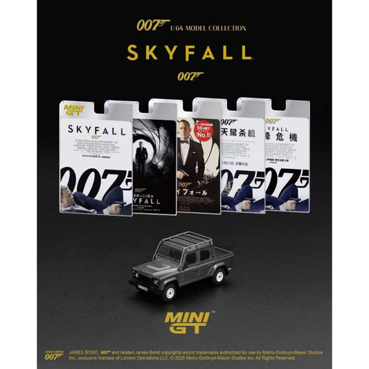 Mini GT - Pre-Order - James Bond - Landrover Defender 110 Crew Cab - Skyfall - English Blister - MGT00918-007E