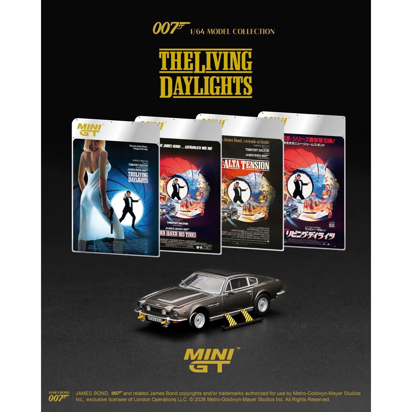 Mini GT - Pre-Order - James Bond - Aston Martin V8 Vantage “The Living Daylights” - MGT00922-007J