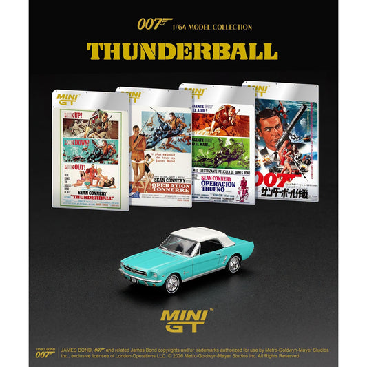 Mini GT - Pre-Order - James Bond - Ford Mustang Convertible 1965 “Thunderball” - MGT00923-007F