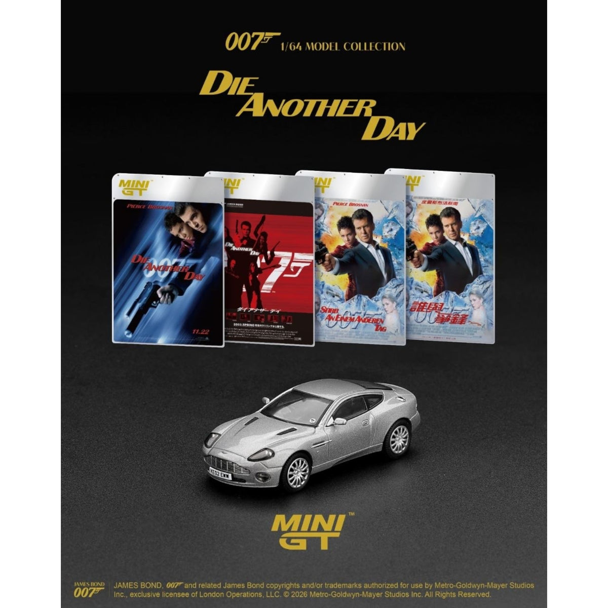 Mini GT - Pre-Order - James Bond - Aston Martin V12 Vanquish "Die Another Day" - MGT00926-007G