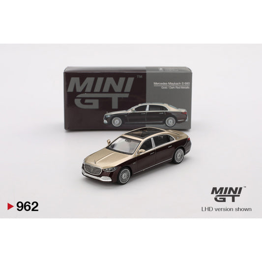 Mini GT - Pre-Order - Mercedes-Maybach S680 Gold - Dark Red Metallic - MGT00962 (LHD)
