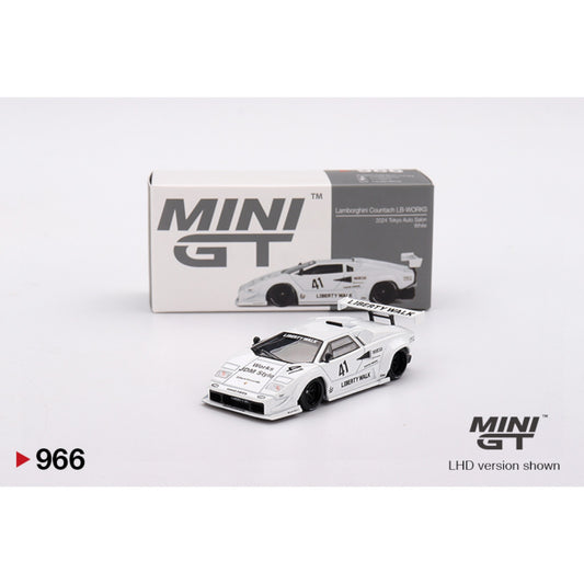 Mini GT - Pre-Order - Lamborghini Countach LB-WORKS White 2024 Tokyo Auto Salon - MGT00966 (LHD)